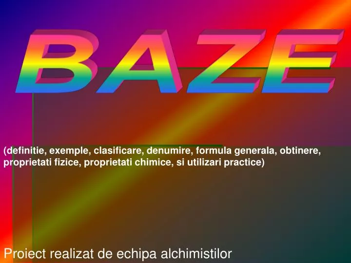 PPT - BAZE PowerPoint Presentation, free download - ID:1036901