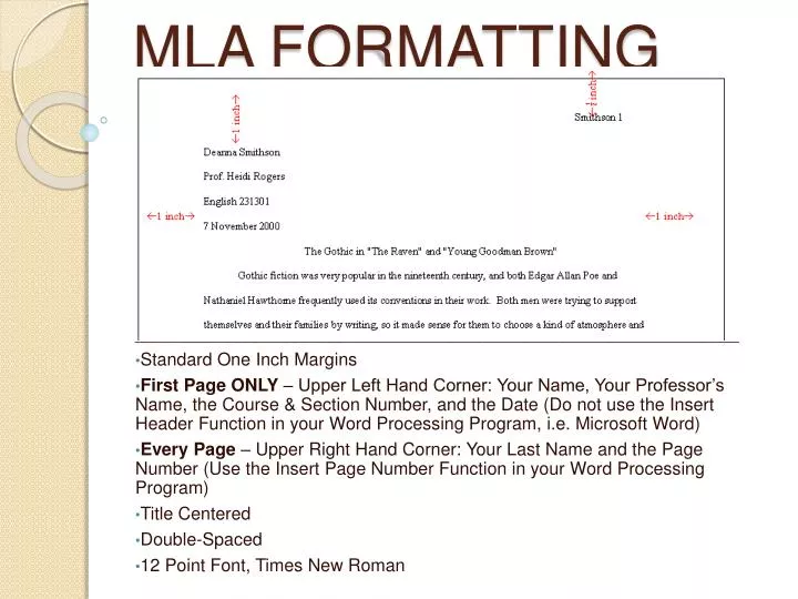ppt mla formatting powerpoint presentation id 1037296 mla standard