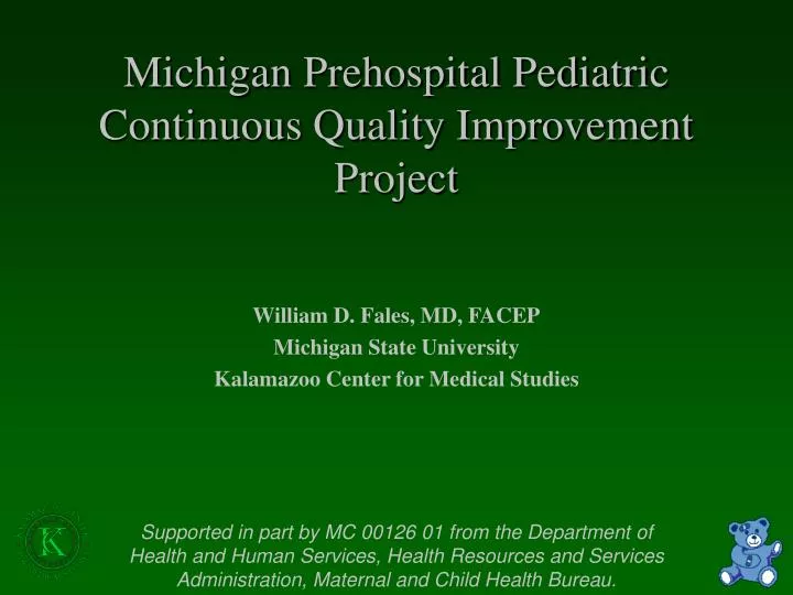 michigan prehospital pediatric continuous quality improvement project n.