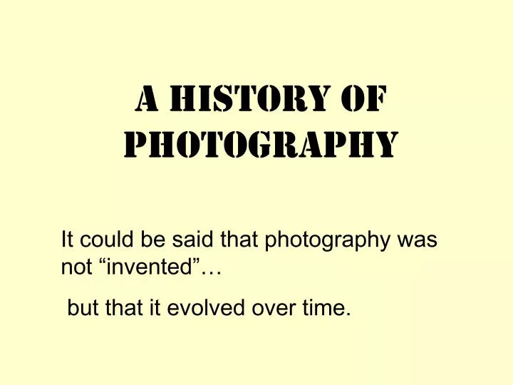 a history of photography n.