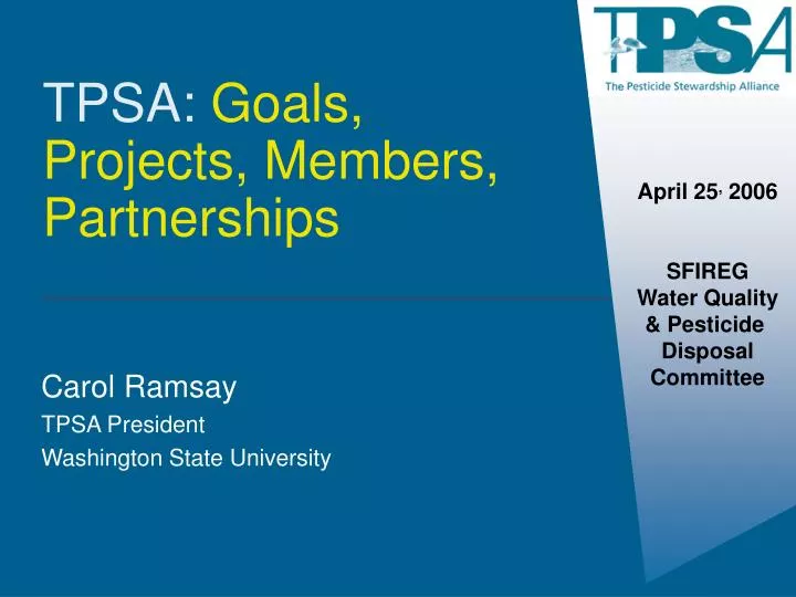 tpsa goals projects members partnerships n.