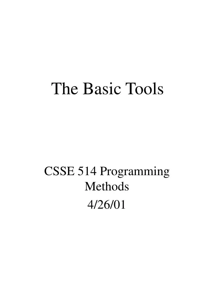 the basic tools n.