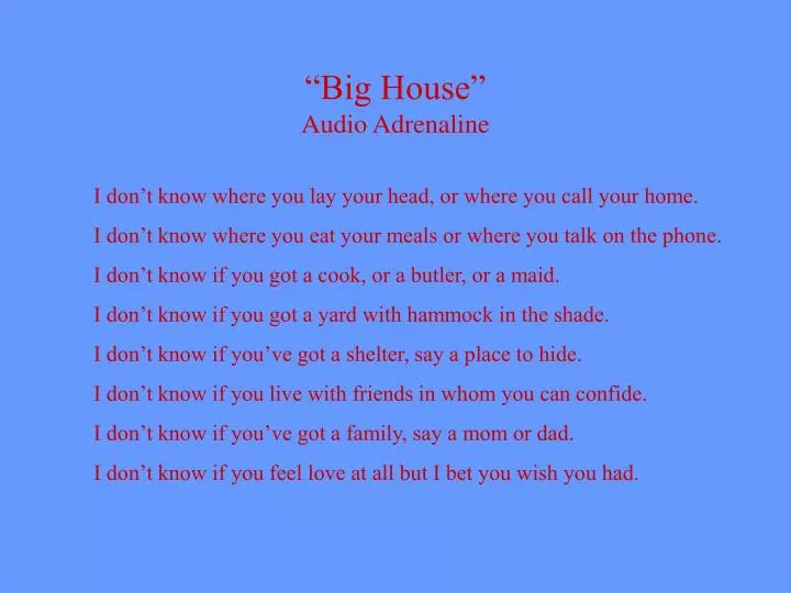 big house audio adrenaline n.