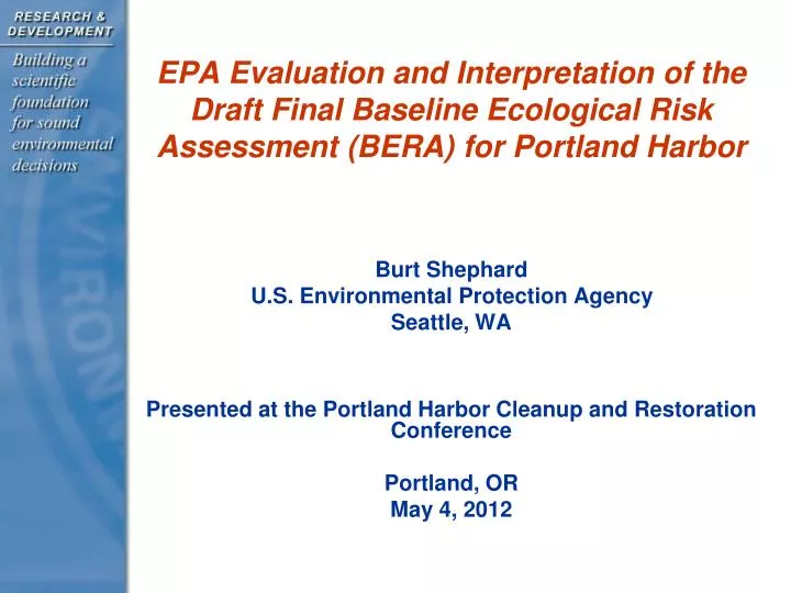 PPT - EPA Evaluation And Interpretation Of The Draft Final Baseline ...