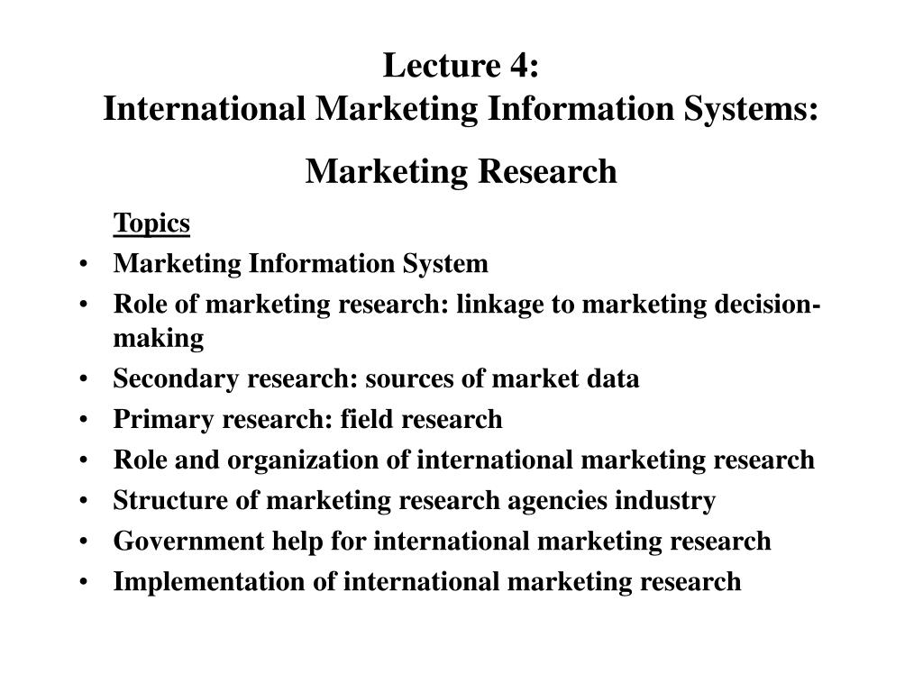 international marketing research topics