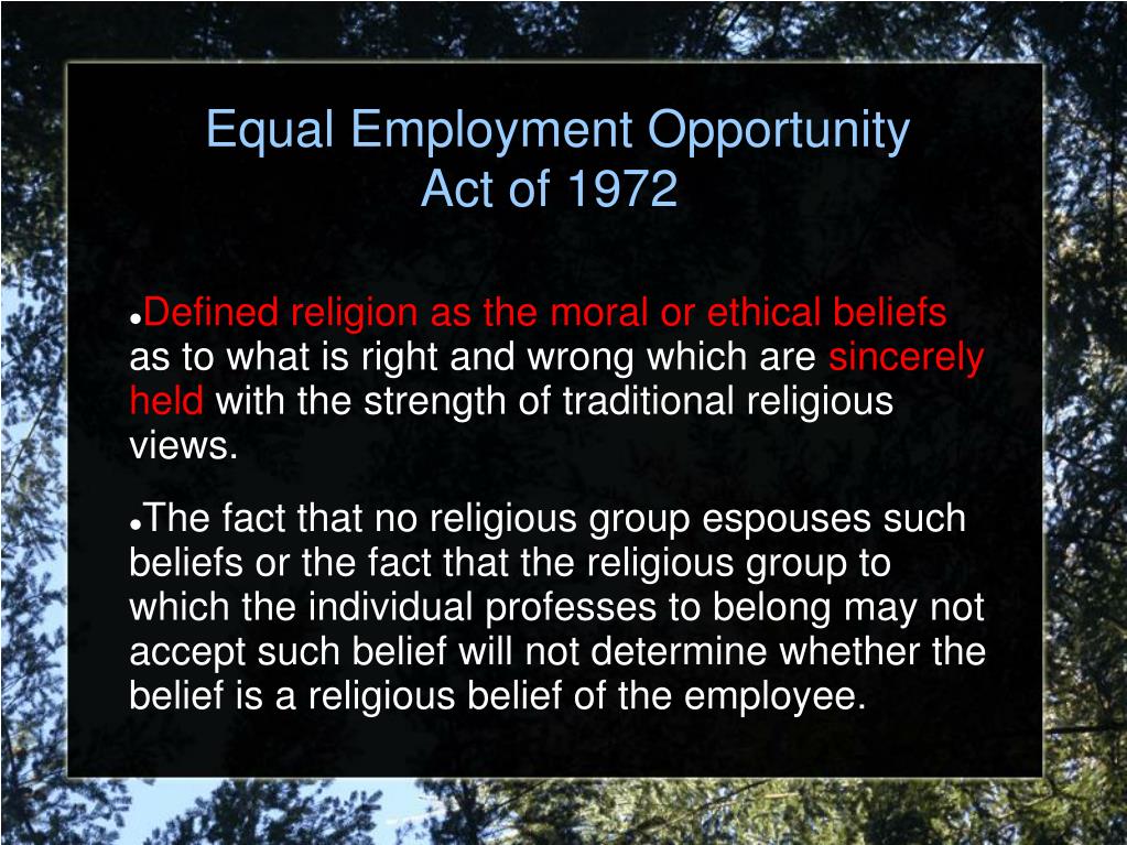 equal employment opportunity act of 1972 paper