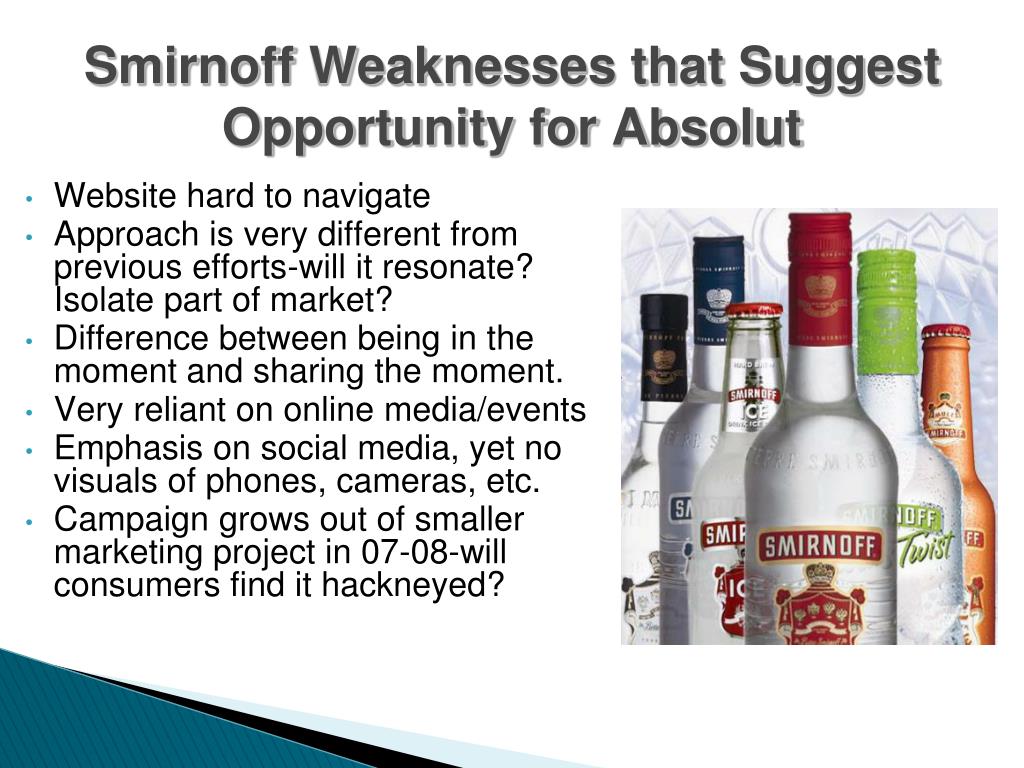 PPT Examining the Vodka Industry Smirnoff vs. Absolut PowerPoint Presentation ID1040227