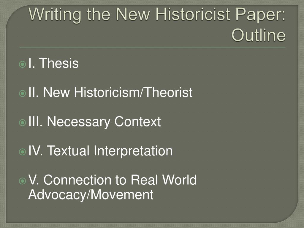 new historicism thesis