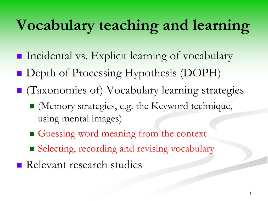 Teacher vocabulary