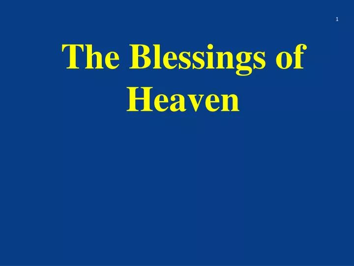 the blessings of heaven n.