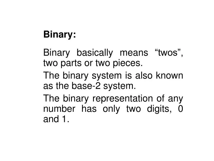 PPT - Binary: PowerPoint Presentation, free download - ID:1041479
