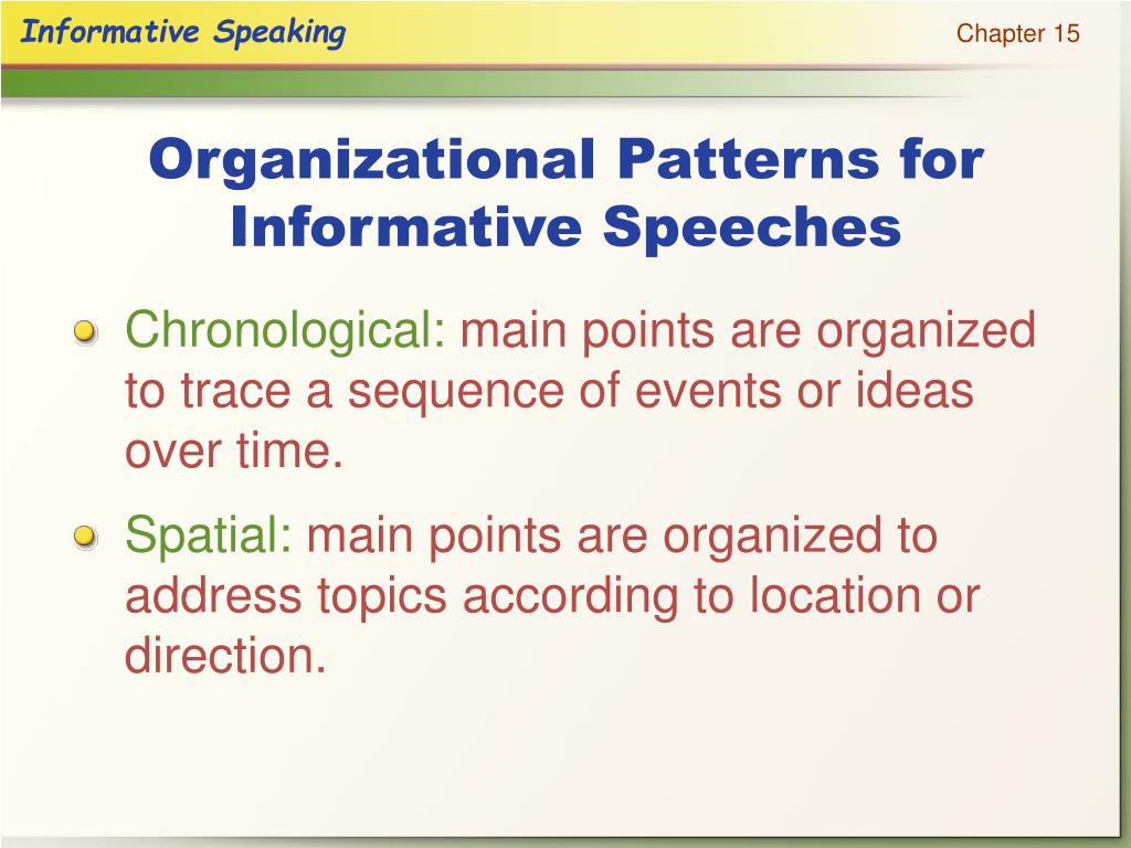logical organization in speech writing examples