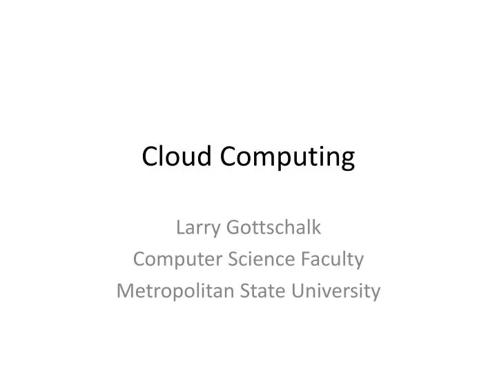 cloud computing n.