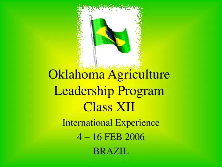 oklahoma agriculture leadership program class xii n.