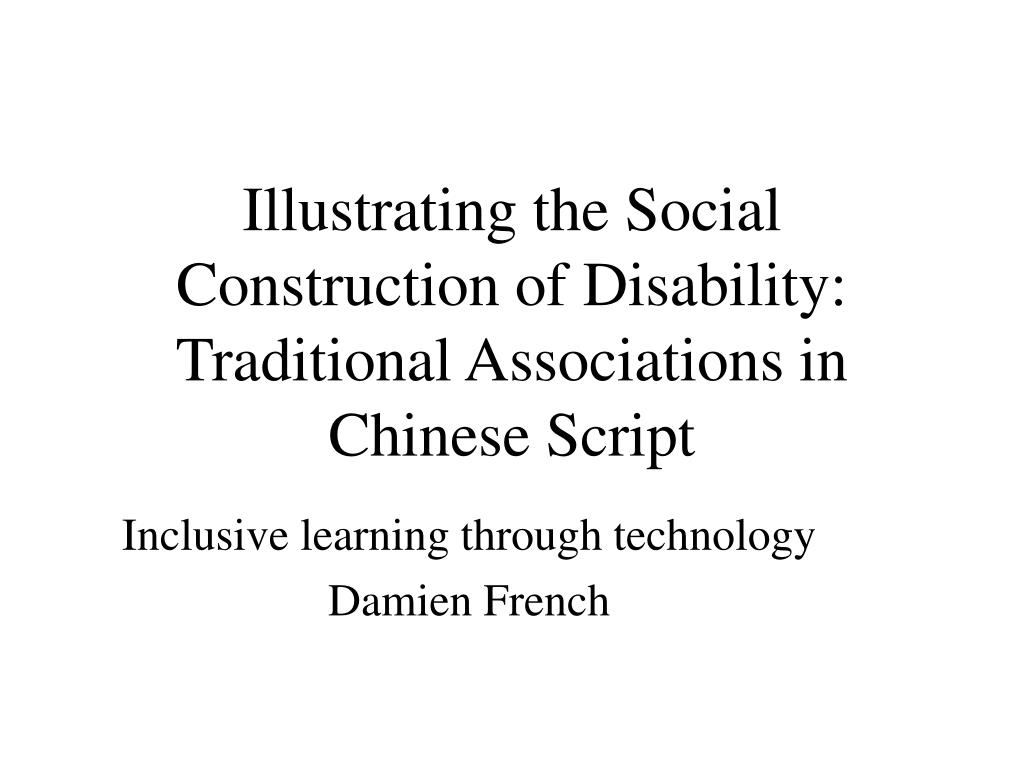 the social construction of disability