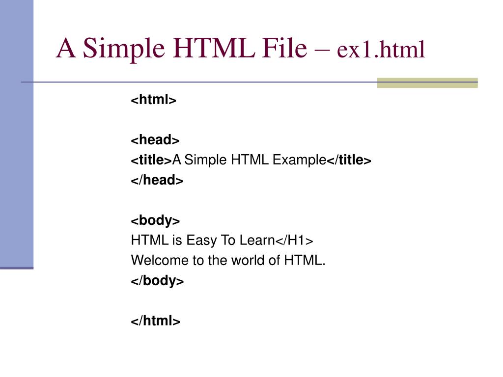 Простой html файл. Html файл. Html simple code. Simple html Page. Модель html страницы.