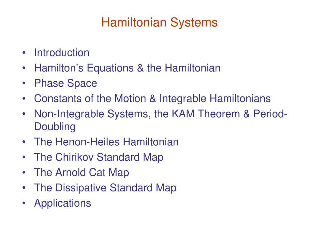PPT - Hamiltonian Systems PowerPoint Presentation, free download -  ID:1045380