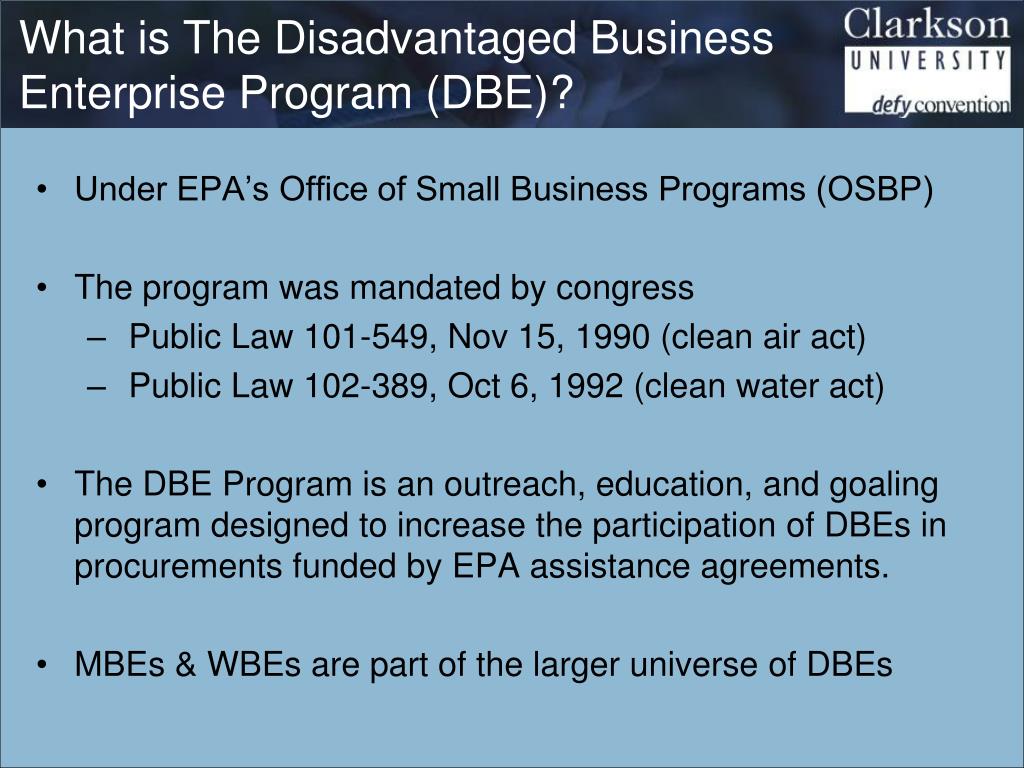 PPT Utilization of Minority and WomenOwned Businesses in EPA Sponsored Projects PowerPoint