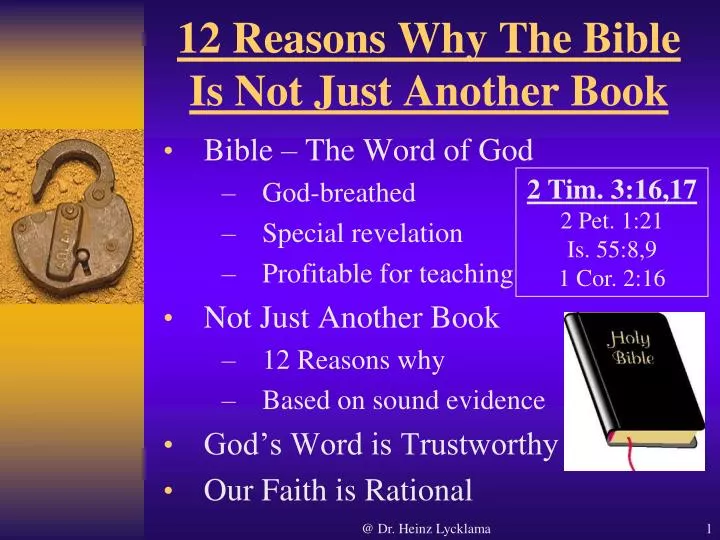 12 reasons why the bible is not just another book n.
