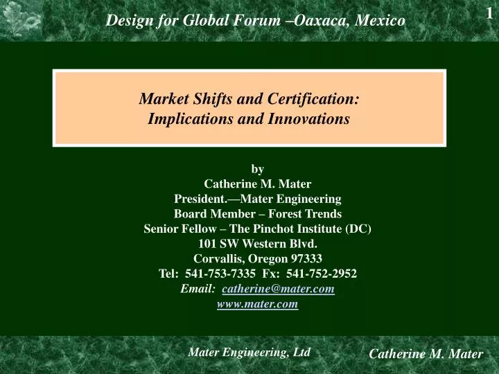 market shifts and certification implications and innovations n.