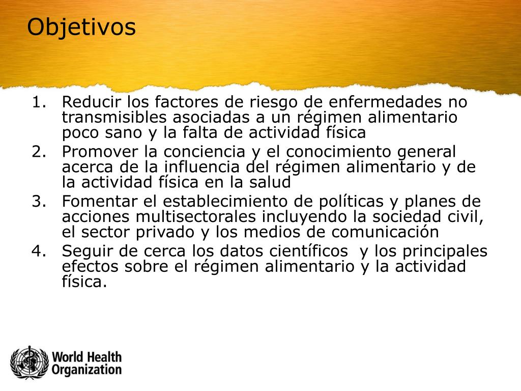 PPT - Estrategia mundial sobre alimentación, actividad física y salud