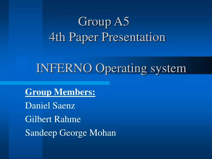 Presentation on operating system