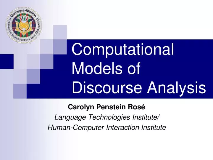 Computational Models of Discourse