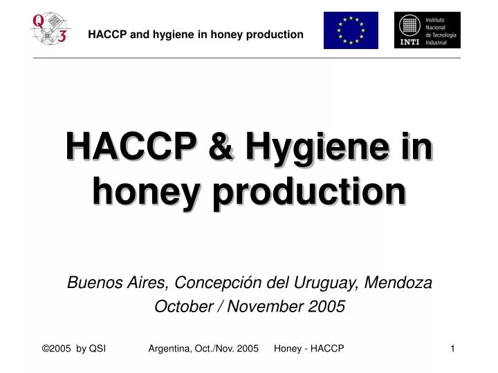haccp hygiene in honey production n.