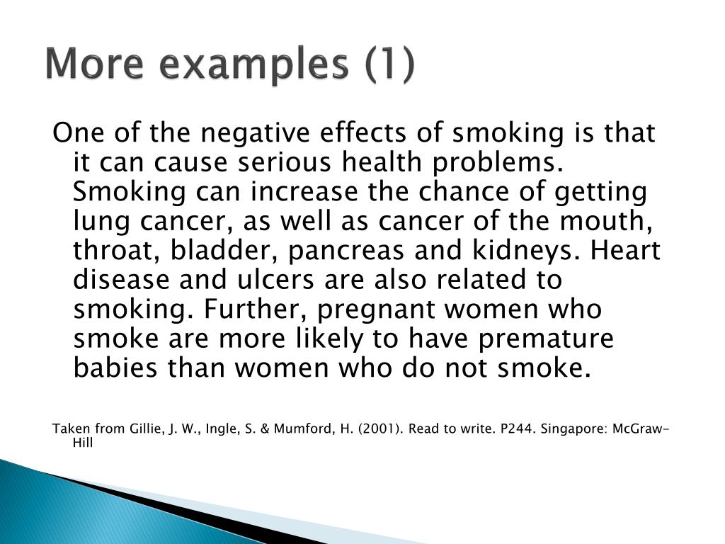 Cause and effect essay about smoking