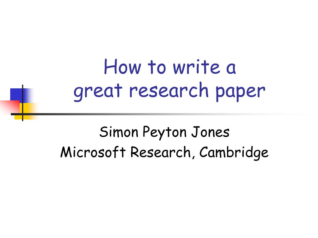how to make a great research paper
