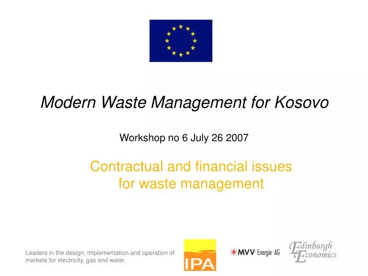 modern waste management for kosovo workshop no 6 july 26 2007 n.