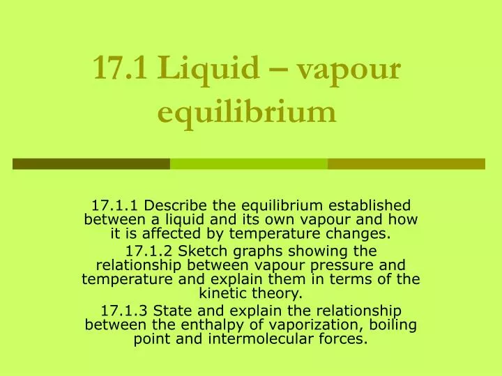 17 1 liquid vapour equilibrium n.