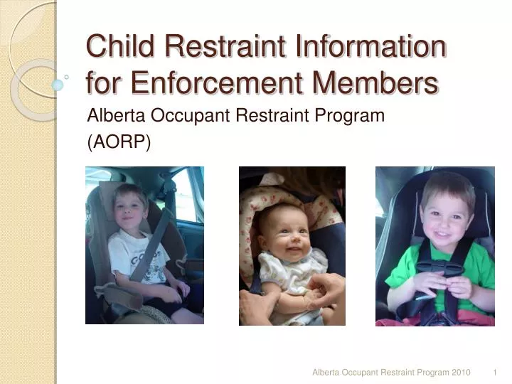 child restraint information for enforcement members n.