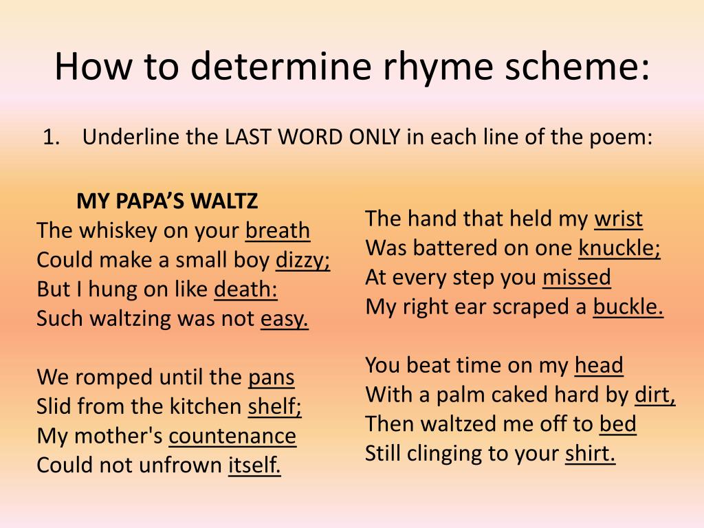 poem homework rhyme scheme