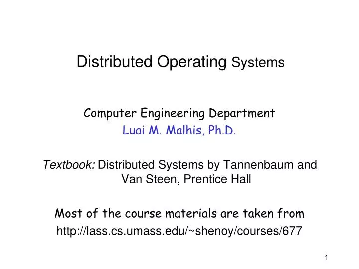 distributed operating systems n.