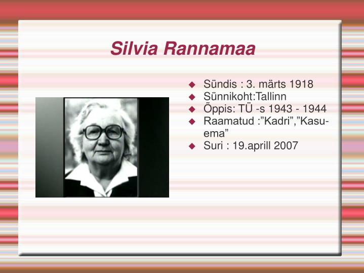Lauri Rannamaa PPT - S.Rannamaa Kadri PowerPoint Presentation - ID:1057863