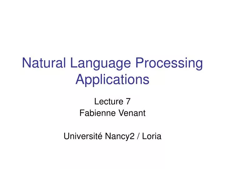 natural language processing applications n.