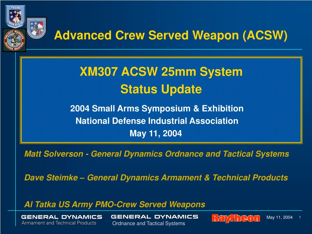 PPT Advanced Crew Served Weapon (ACSW) PowerPoint Presentation, free