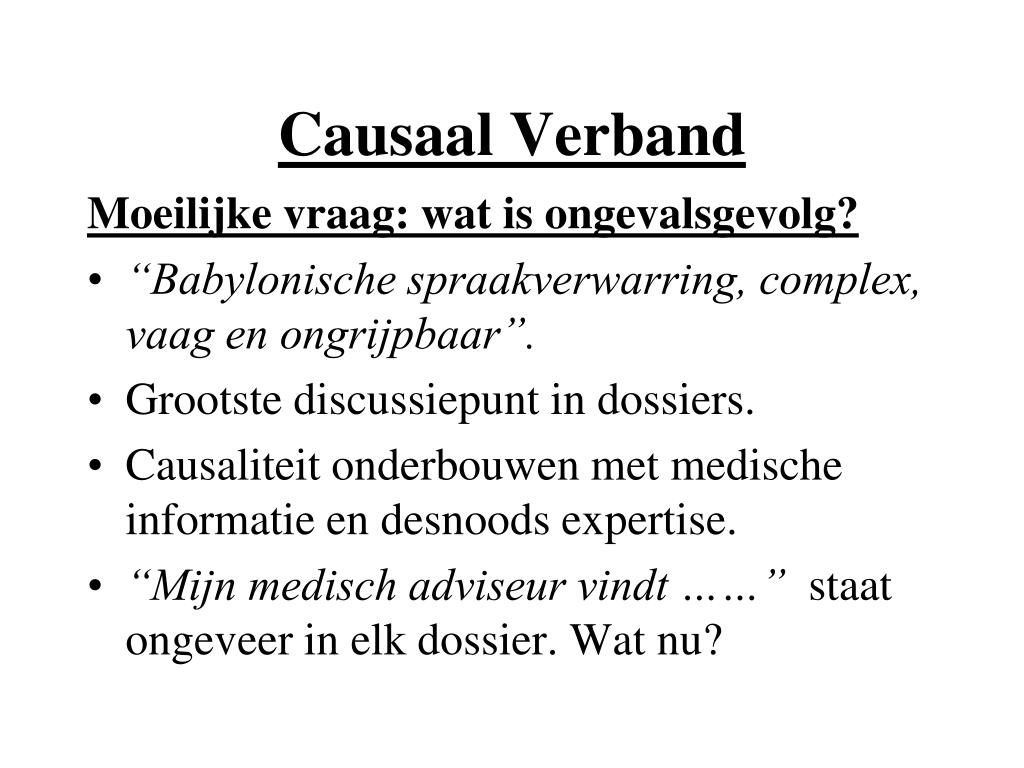 PPT LEZING NIS CAUSAAL VERBAND 15 MAART 2012 Cesar Eisma, lid sinds 1994 PowerPoint