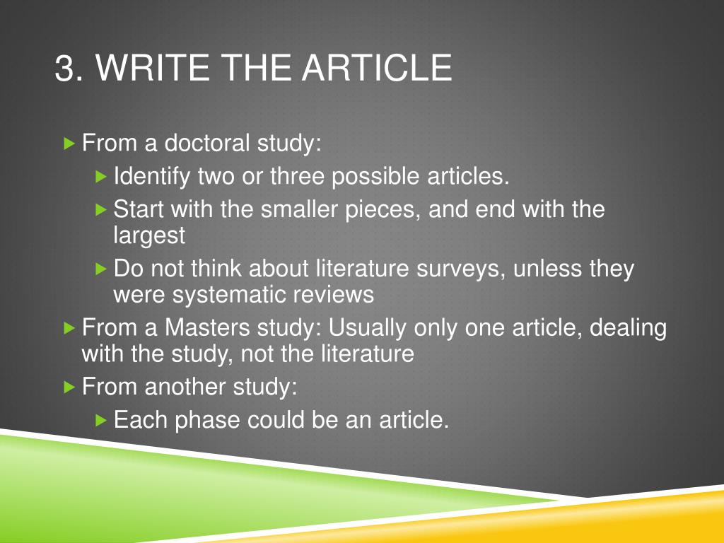 how to write a suitable article for publication