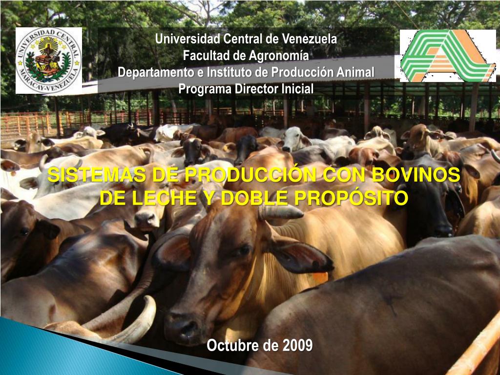PPT - Universidad Central de Venezuela Facultad de Agronomía Departamento e  Instituto de Producción Animal Programa Director I PowerPoint Presentation  - ID:1061612
