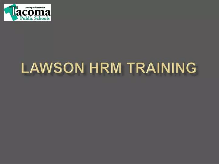 lawson hrm training n.