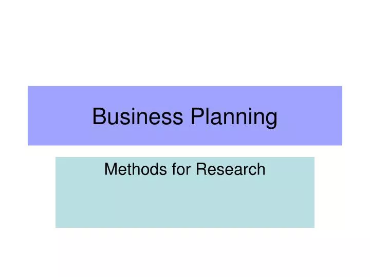 business planning n.