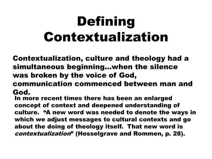 what does it mean to contextualize a thesis