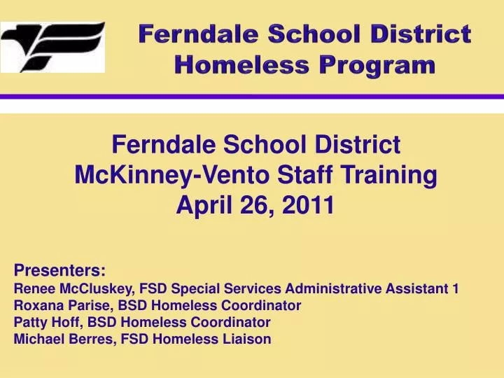 PPT Ferndale School District Homeless Program PowerPoint Presentation