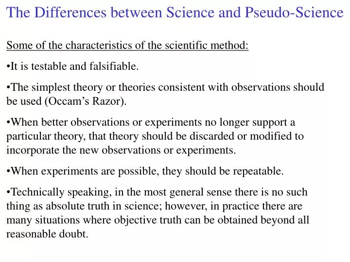 difference between science and pseudoscience