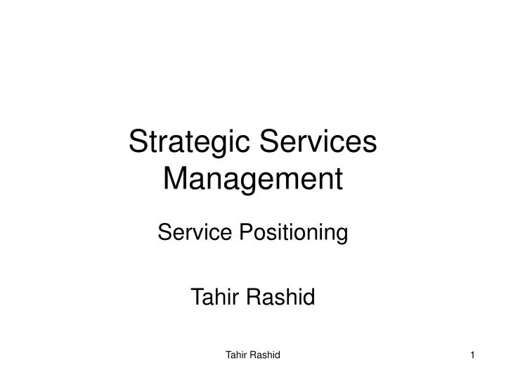 strategic services management n.
