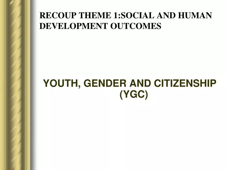recoup theme 1 social and human development outcomes n.