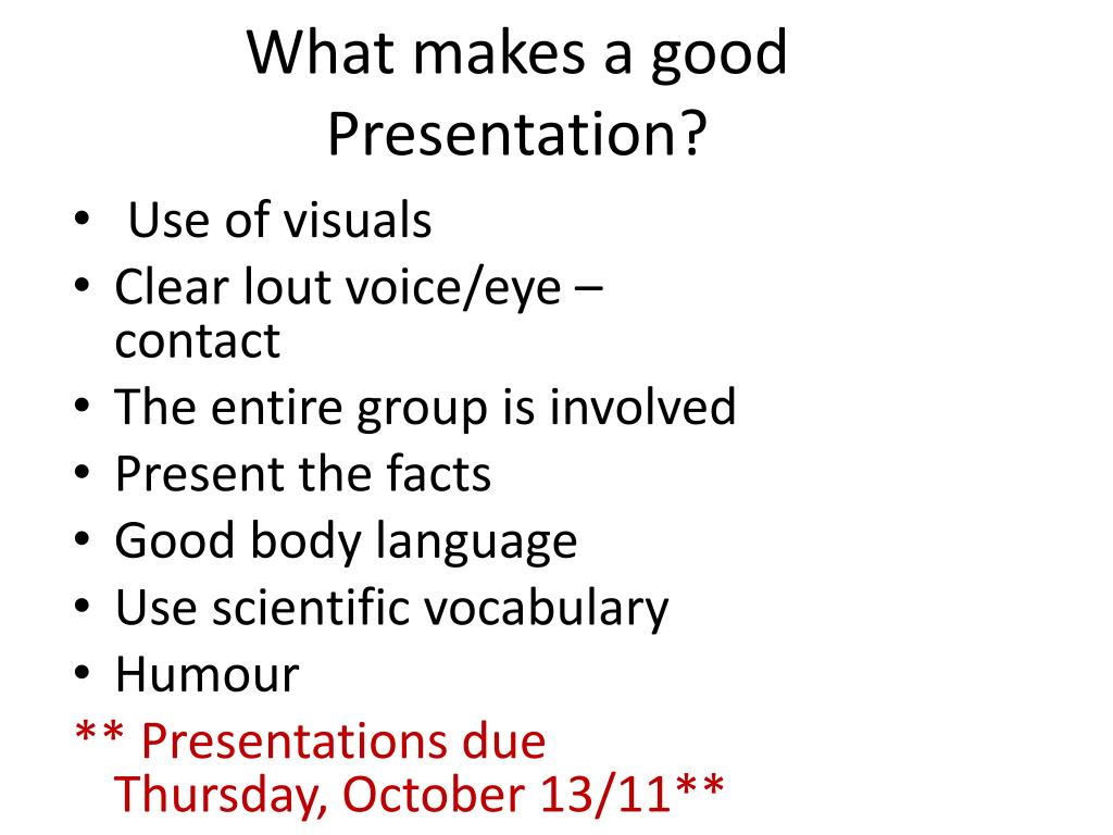 what makes a good verbal presentation