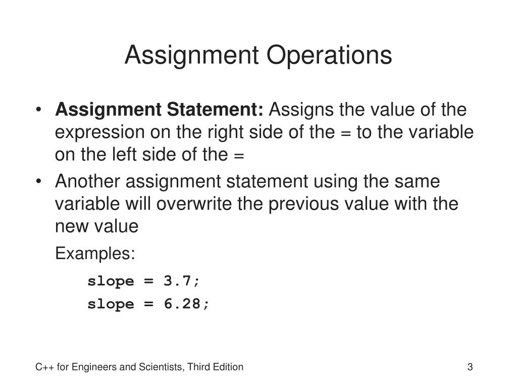 what is the definition of assignment statement